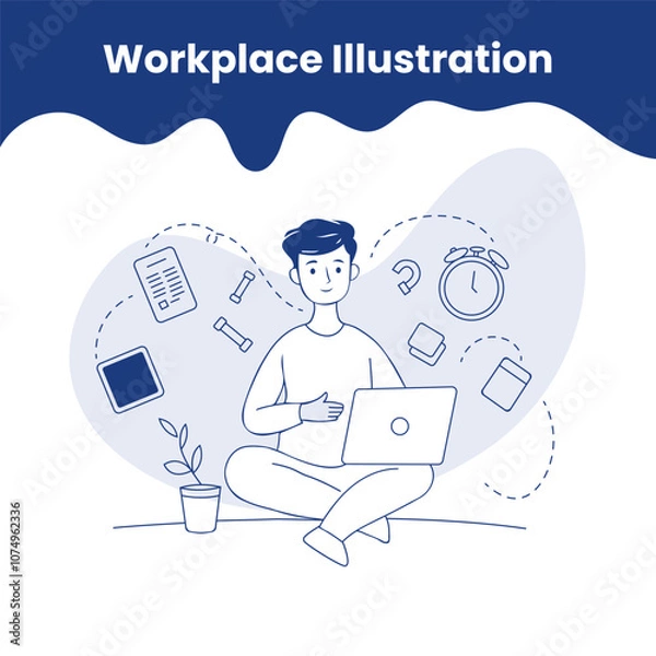 Fototapeta Career growth abstract character vector illustration set. People working on character vector illustration. Business Concept illustrations.