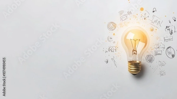 Fototapeta Explore innovative ideas with a creative light bulb concept