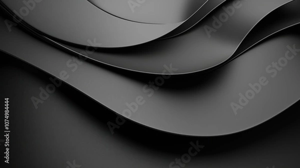 Fototapeta Elegant Curves of Dark Layers in Minimalist Design