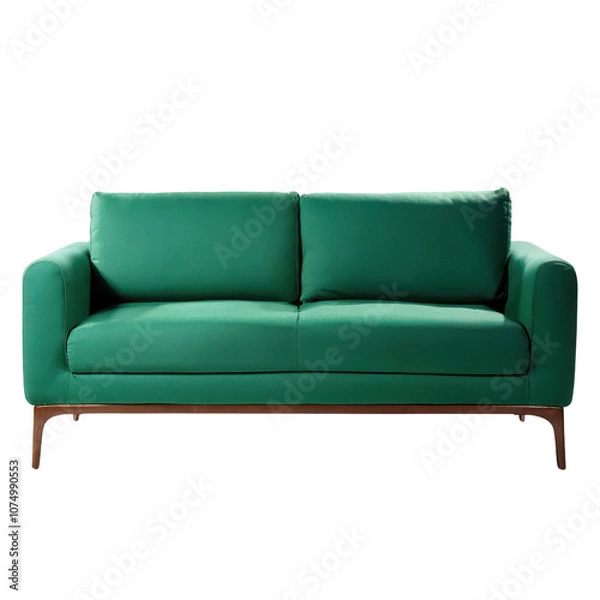 Obraz Modern green sofa, designed for comfort and style, perfect for any living space, transparent background
