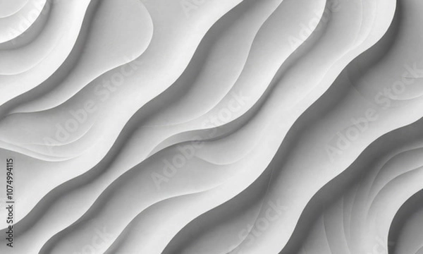 Fototapeta A close-up view of a white, undulating surface with subtle light and shadow variation