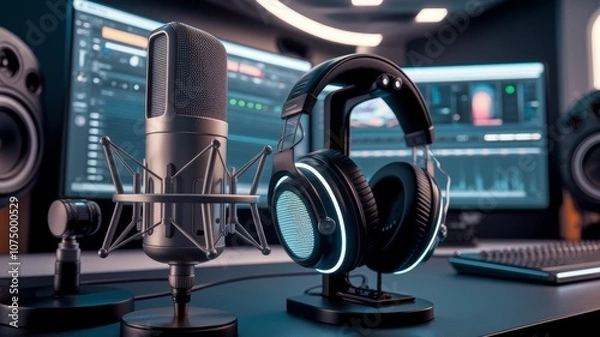 Fototapeta Create high-quality audio with advanced recording equipment