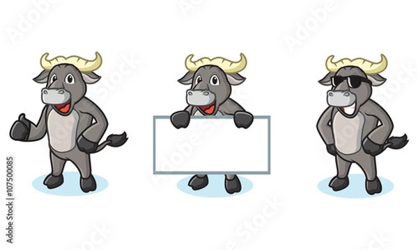 Obraz Buffalo Gray Mascot happy