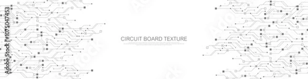 Fototapeta Artificial Intelligence with circuit electric line style. Digital futuristic machine learning design. AI graphic design for website, banner, header, social media, mobile app, UI. Vector illustration