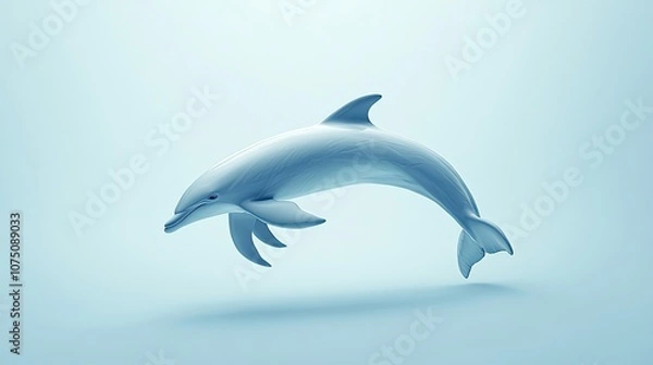 Fototapeta A Single Dolphin Leaping Through The Air