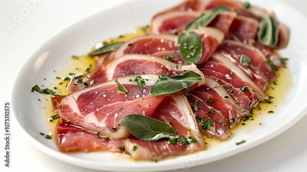 Fototapeta Veal Saltimbocca with Sage and Prosciutto