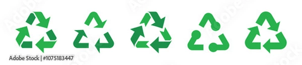 Fototapeta Recycle eco green icon set. Recycle green color symbol set - Vector.