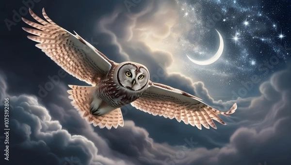 Fototapeta Bird Flying Through Clouds, generative AI