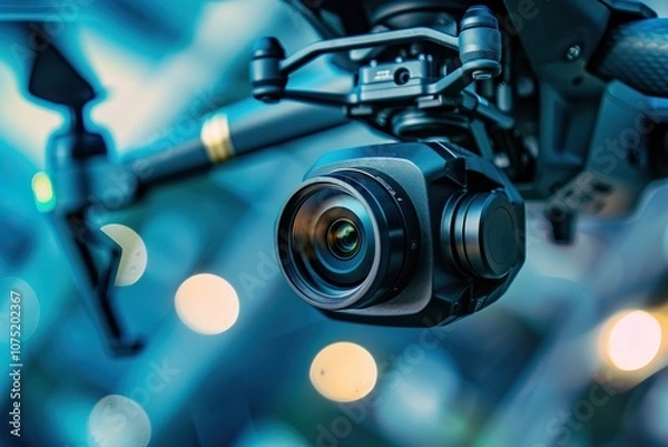 Obraz photographed a close-up of a drones camera lens