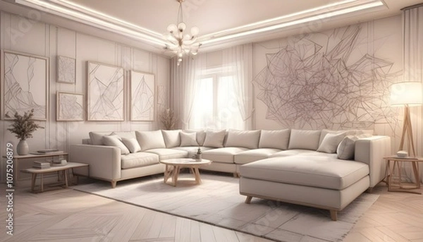 Fototapeta Photo interior modern design room
