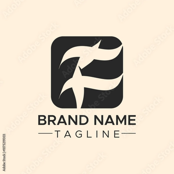 Obraz F letter initial  abstract Logo