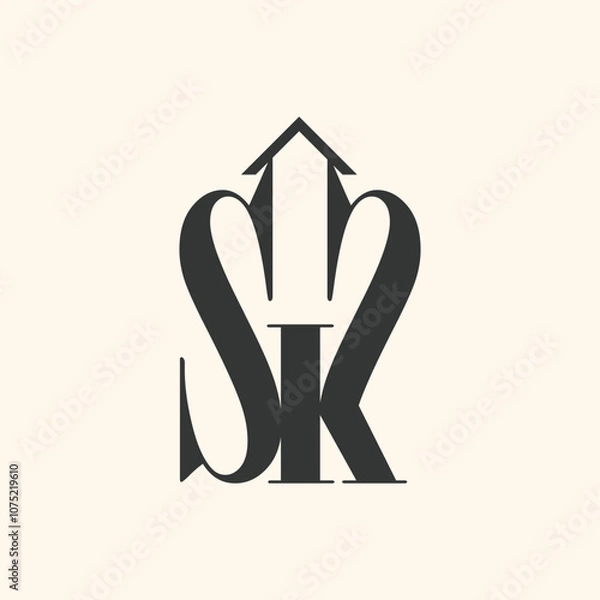 Obraz SK letter Initial abstract Logo design for real state buisiness