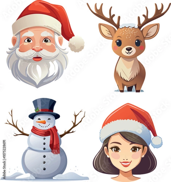Fototapeta Christmas vector illustrations collection