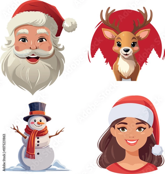 Obraz Christmas vector illustrations collection