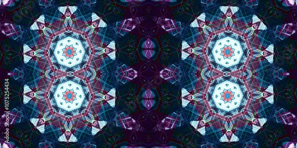 Fototapeta Seamless kaleidoscope pattern. The texture of the woven pattern. Endless pattern