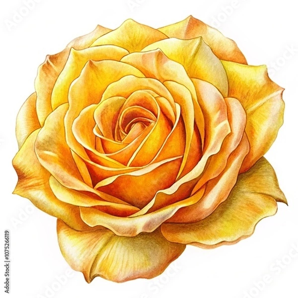 Obraz beautiful yellow rose isolated on a white background