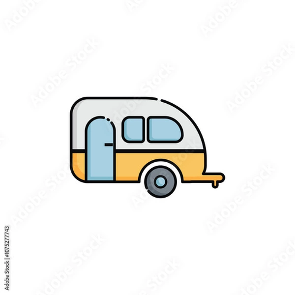 Fototapeta Caravan Icon Vector. Lineal or Linear Color.