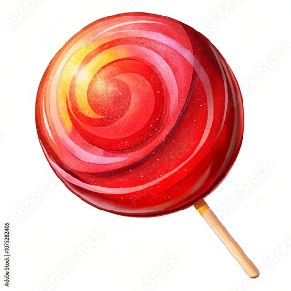 Obraz red sweet lollipop isolated on a white background