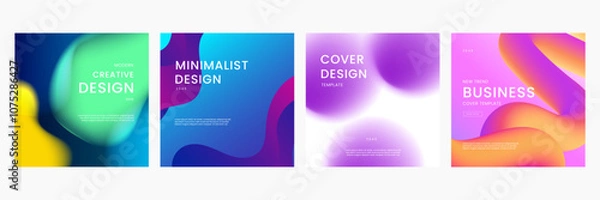 Fototapeta Colorful Background Minimalist Gradient Style Ideal for Post, Background, Banner, Ad, Promo, Invitation, Etc