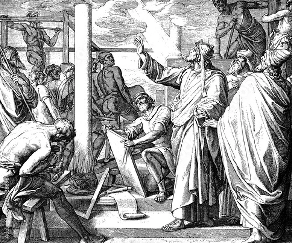 Fototapeta Solomon Builds Temple 1) Sacred-biblical history of the old and New Testament. two Hundred and forty images Ed. 3. St. Petersburg, 2) 1873. 3) Russia 4) Julius Schnorr von Carolsfeld