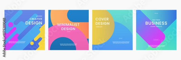 Fototapeta Colorful Background Minimalist Gradient Style Ideal for Post, Background, Banner, Ad, Promo, Invitation, Etc