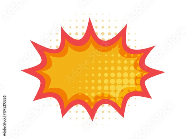 Fototapeta A blank spiky speech bubble. Isolated Vector Illustration