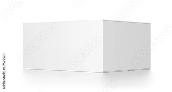 Fototapeta White rectangle blank box isolated on white background.