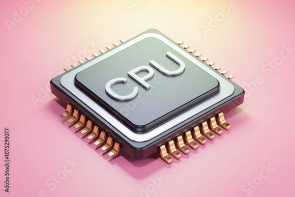 Obraz A close up view of a computer processor with gold pins.