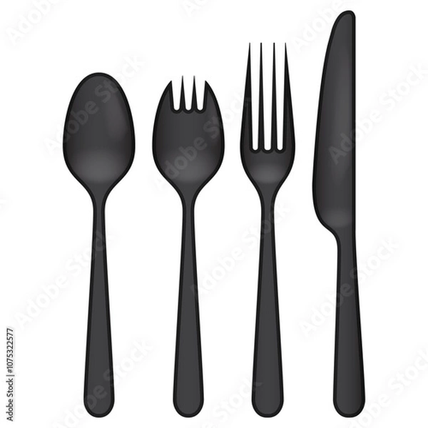 Obraz Silverware cutlery set