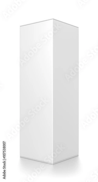 Fototapeta White tall rectangle blank box isolated on white background.