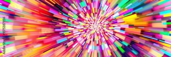 Fototapeta Dazzling kaleidoscope of colors spinning wildly in 3D, emotional intensity, colorful chaos