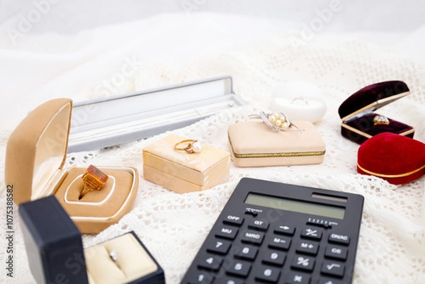 Fototapeta 古ぼけたジュエリーたち　譲り受けた宝飾品　遺品や相続のイメージ