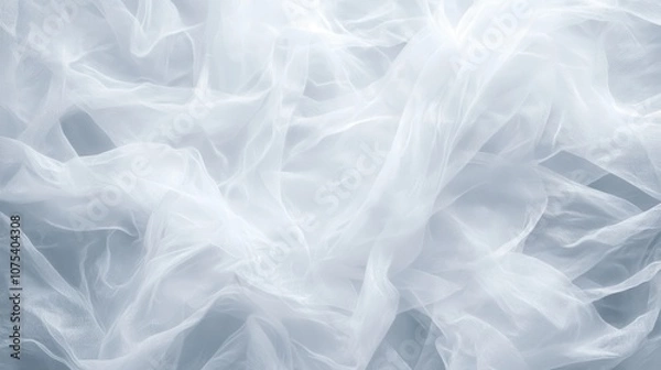 Fototapeta Ethereal layers of white fabric create a dreamy atmosphere in soft, flowing drapery for artistic inspiration