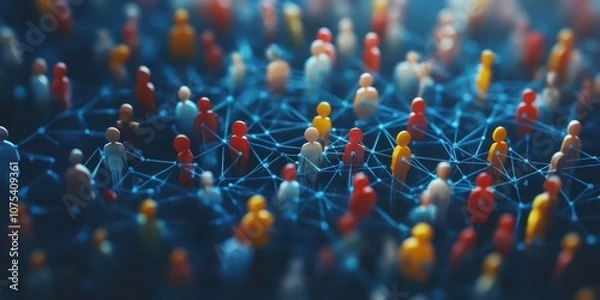 Fototapeta Concept of customer segmentation with demographics and behavior icons, highlighting targeted marketing strategies