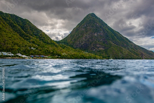 Obraz St Lucia Pitons from the Water