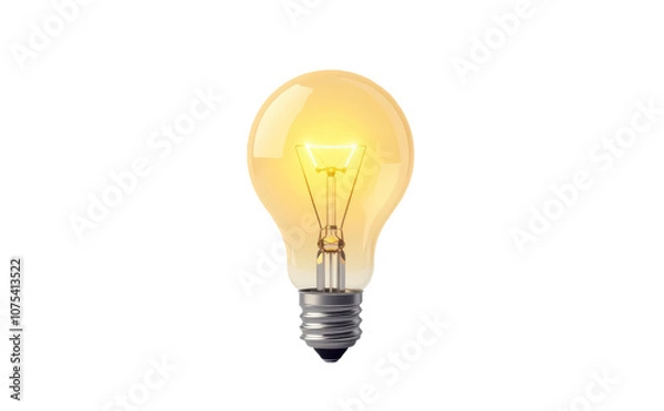 Fototapeta Glowing Bulb Isolated on white transparent background. Glowing Bulb PNG 
