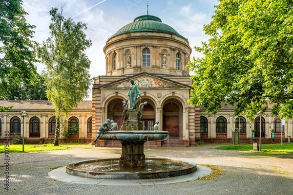 Fototapeta Old Hygieia Fountain w Karlsruhe