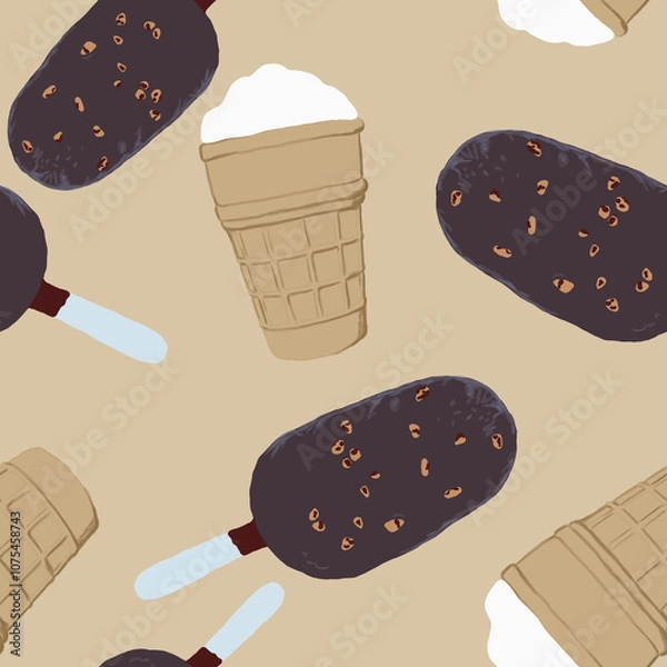 Obraz seamless pattern with ice cream