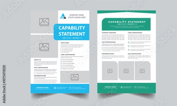 Fototapeta Capability Statement Template Design.