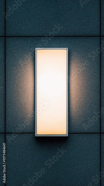 Obraz A modern dark grey wall illuminated by warm white outdoor lighting at night for an inviting atmosphere