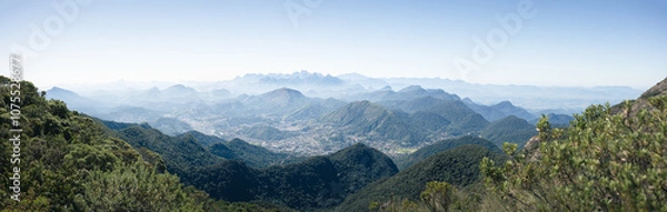 Obraz Mountains with clouds of the national park of Serra dos Órgãos in Rio de Janeiro