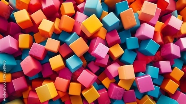 Fototapeta "Dynamic Geometric Shapes with Vibrant Squares: A Bold Fusion of Energy and Precision"






