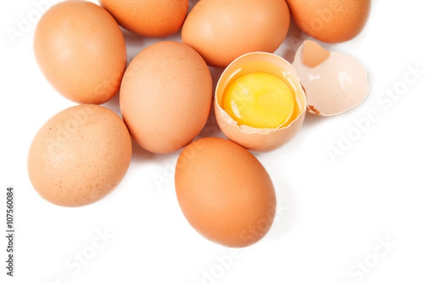Obraz Eggs isolated on white background