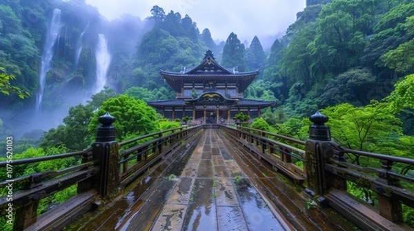 Obraz Japanese building with an eaves shape