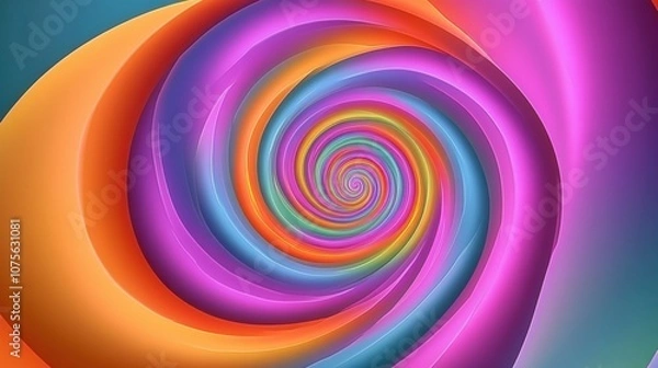 Obraz A vibrant and colorful abstract spiral design, creating a dynamic and playful visual effect.