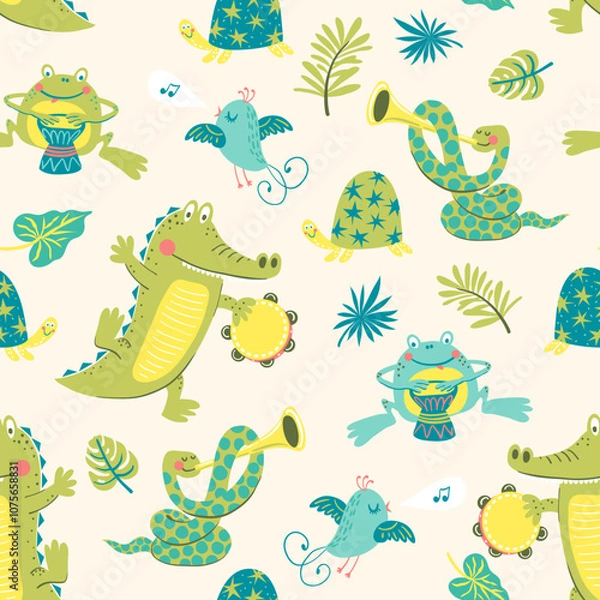 Obraz Reptiles orchestra pattern