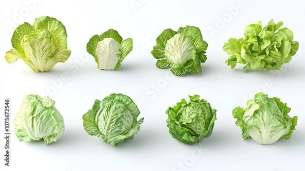 Fototapeta "Lettuce in various angles isolated on white background":