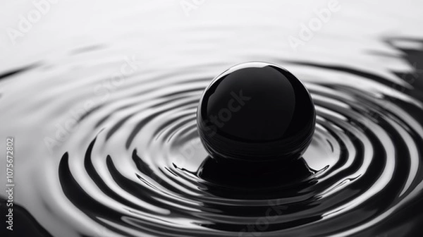 Obraz Black Sphere in Ripples