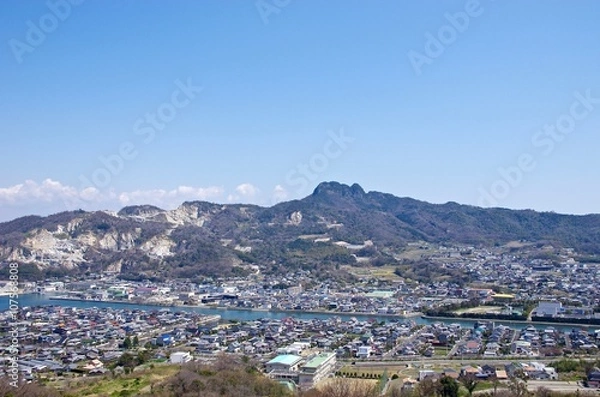 Fototapeta 八栗　五剣山　山が掘削されていく