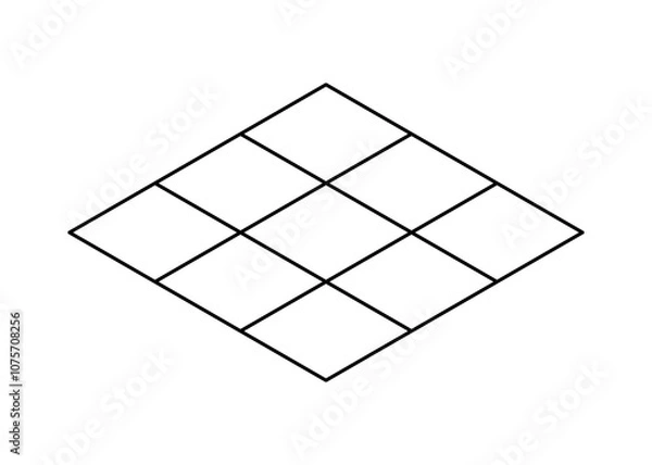 Fototapeta Basic Icon of Grid or Tiles in Isometric Perspective View. Vector Image.